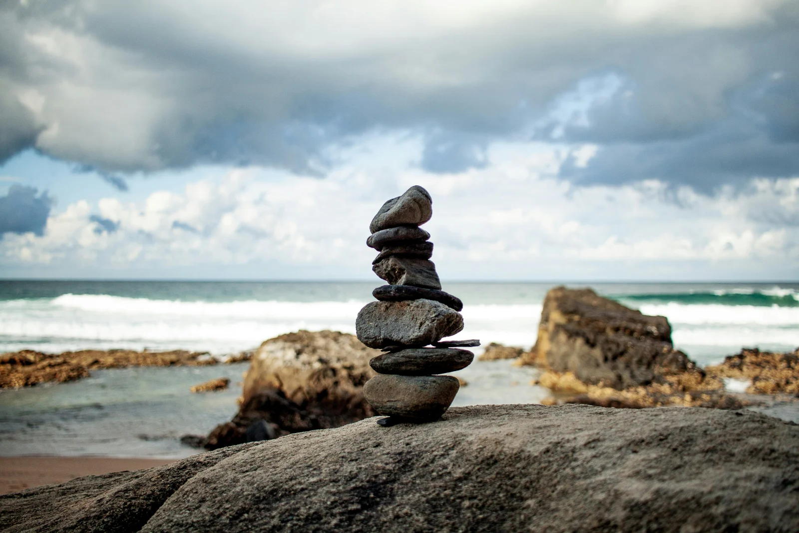 rocks balanced on one another